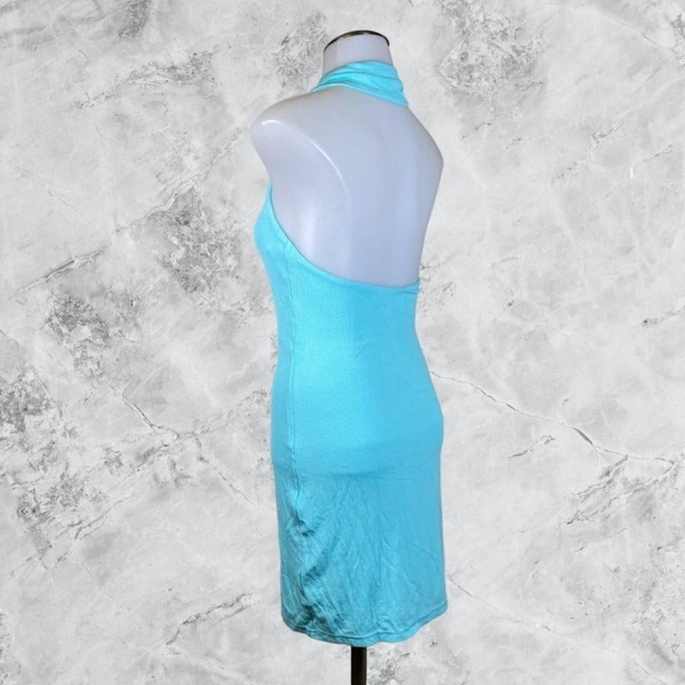 ALL THE WAYS Talia Open Back Zip Dress - Aqua - Picture 4 of 9